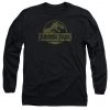 Trevco Men's Jurassic Park Distressed Logo Long Sleeve Tee