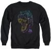 Trevco Men's Jurassic Park Neon T-Rex Sweatshirt