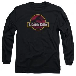 Trevco Men's Jurassic Park 8-Bit Logo Long Sleeve Tee