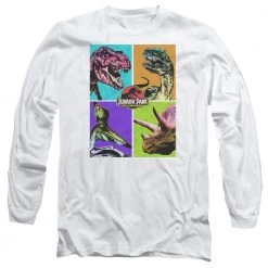 Trevco Men's Jurassic Park Prehistoric Block Long Sleeve Tee New