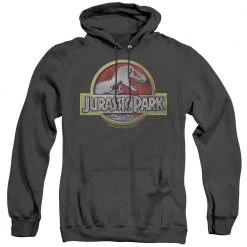 Trevco Men's Jurassic Park Logo Heather Pullover Hoodie