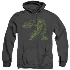 Trevco New Men's Jurassic Park Raptor Mount Heather Pullover Hoodie