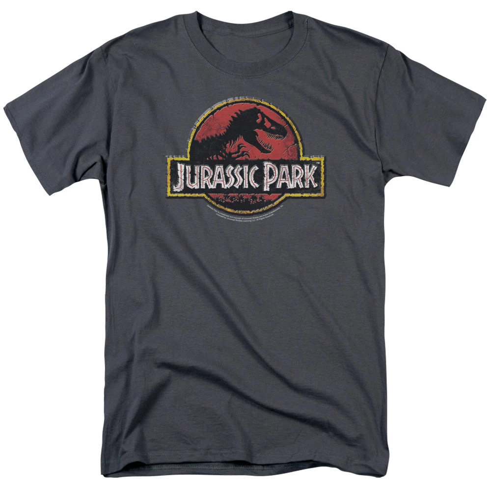 Trevco New Men's Jurassic Park Stone Logo Tee 1 Trevco New Men's Jurassic Park Stone Logo Tee