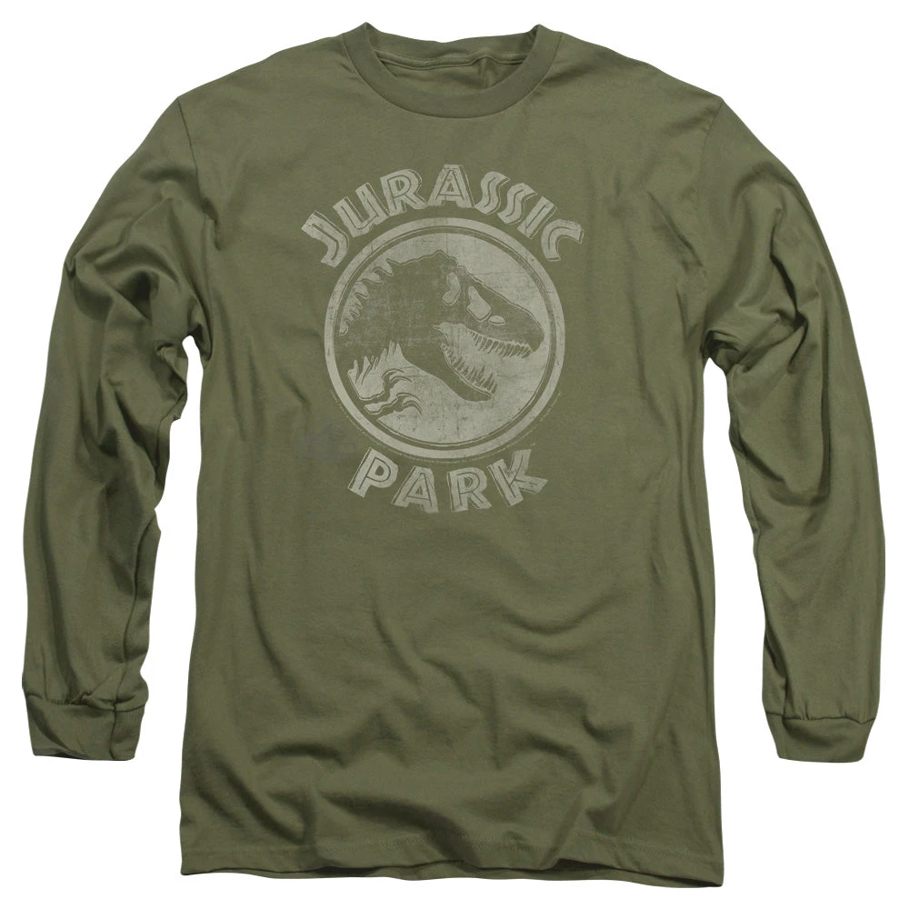 Trevco Men's Jurassic Park Jp Stamp Long Sleeve Tee 1 Trevco Men's Jurassic Park Jp Stamp Long Sleeve Tee