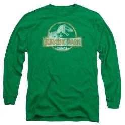 Trevco Men's Jurassic Park Jp Orange Long Sleeve Tee New