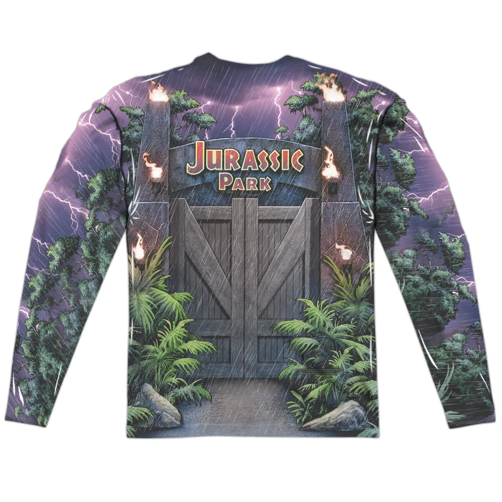 Trevco New Men's Jurassic Park Welcome To The Park Sublimated Long Sleeve Tee 2 Trevco New Men's Jurassic Park Welcome To The Park Sublimated Long Sleeve Tee