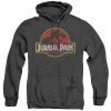 Trevco New Men's Jurassic Park Classic Logo Heather Pullover Hoodie