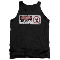 Trevco Men's Jurassic Park Electric Fence Sign Tank Top New