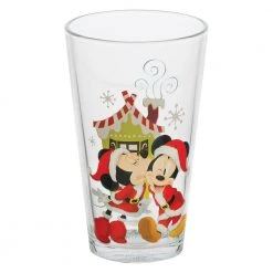 Bioworld Disney Mickey & Minnie Holiday 16 Oz. Pint Glasses - Set Of 4