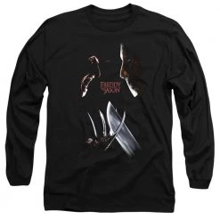Trevco Men's Freddy Vs Jason Face Off Long Sleeve Tee New