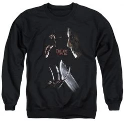 Trevco Men's Freddy Vs Jason Face Off Crewneck Sweatshirt