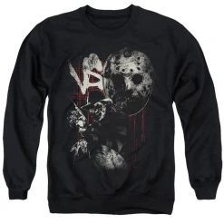 Trevco Men's Freddy Vs Jason Scratches Crewneck Sweatshirt New
