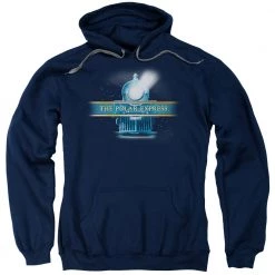 Trevco Men's Polar Express Train Logo Pullover Hoodie