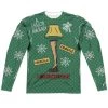 Trevco Men's A Christmas Story Leg Lamp Sweater Sublimation Long Sleeve Tee New