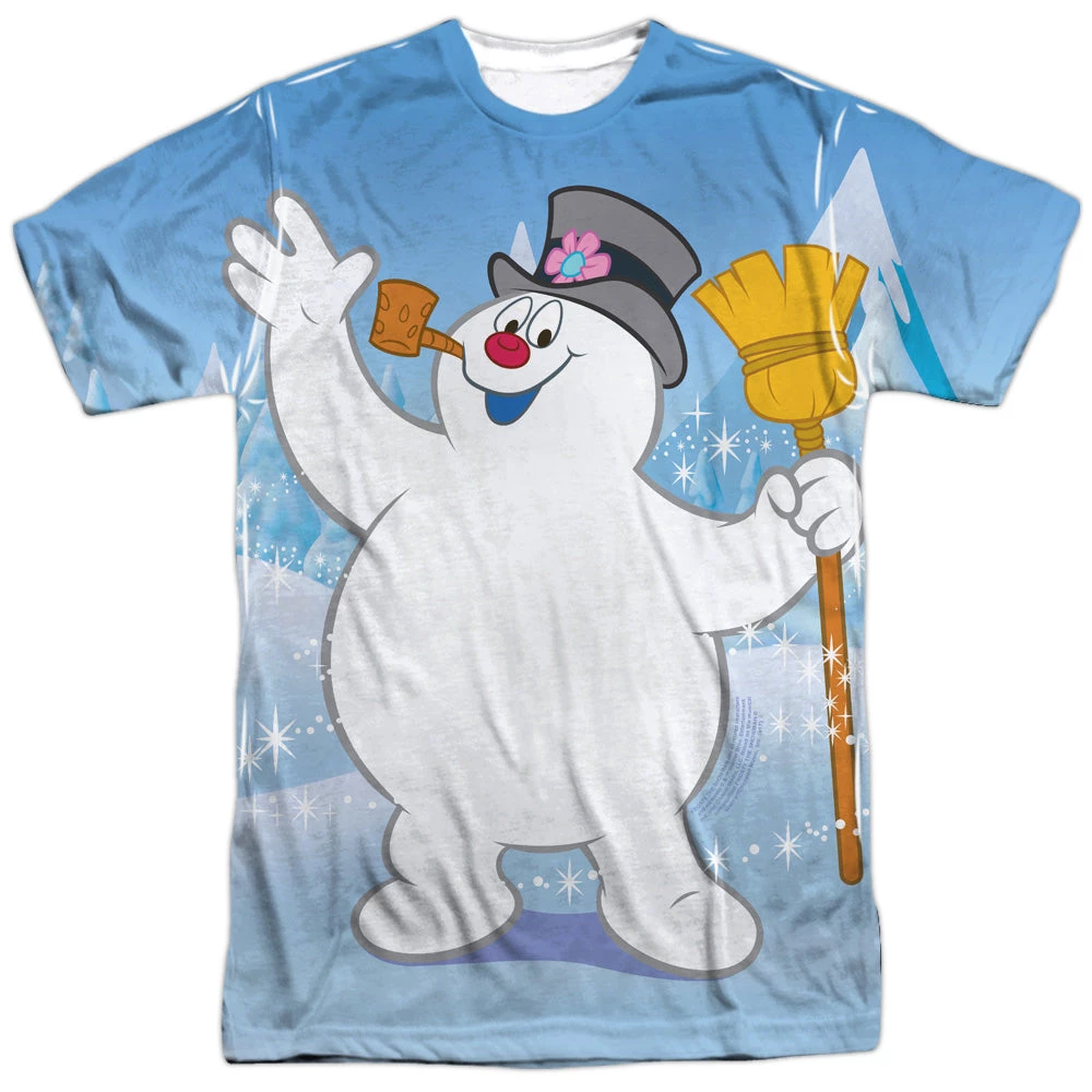 Trevco Men's Frosty The Snowman Frosty Wave Sublimated Tee 1 Trevco Men's Frosty The Snowman Frosty Wave Sublimated Tee