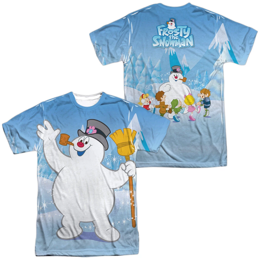Trevco Men's Frosty The Snowman Frosty Wave Sublimated Tee 3 Trevco Men's Frosty The Snowman Frosty Wave Sublimated Tee