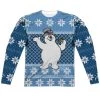 Trevco Men's Frosty The Snowman Frosty Sweater Sublimated Long Sleeve Tee