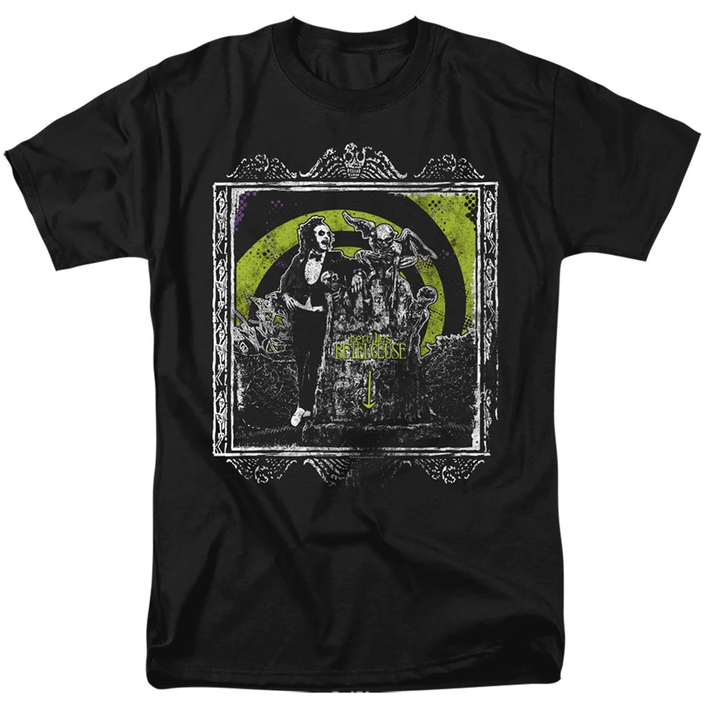 Trevco Men's Beetlejuice Here Lies Tee New 1 Trevco Men's Beetlejuice Here Lies Tee New