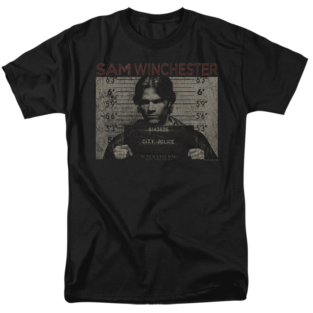 Trevco Men's Supernatural Sam Mug Shot Tee 1 Trevco Men's Supernatural Sam Mug Shot Tee