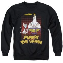 Trevco Men's Pinky And The Brain Lab Flask Crewneck Sweatshirt