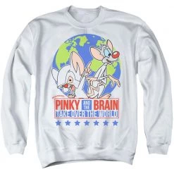 Trevco Men's Pinky And The Brain Campaign Crewneck Sweatshirt New