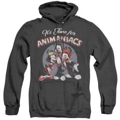 Trevco Men's Animaniacs It'S Time For Heather Pullover Hoodie New