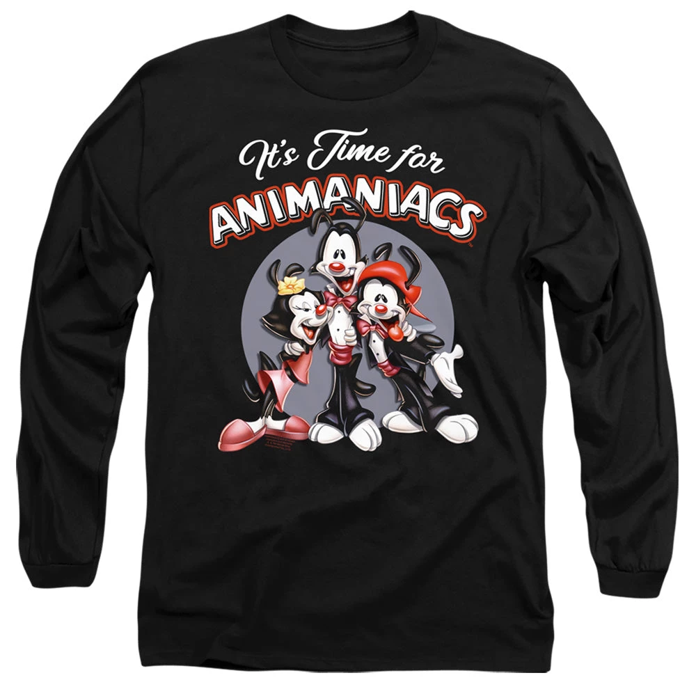 Trevco Men's Animaniacs It'S Time For Long Sleeve Tee New 1 Trevco Men's Animaniacs It'S Time For Long Sleeve Tee New