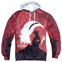 Trevco Men's Chilling Adventures Of Sabrina Cats Sublimated Pullover Hoodie