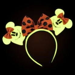 Loungefly Disney Ghost Minnie Mouse Glow In The Dark Ears Headband New