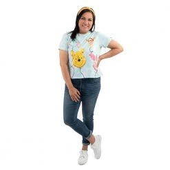 Loungefly Disney Winnie The Pooh & Friends Balloons Crop Blue Tee