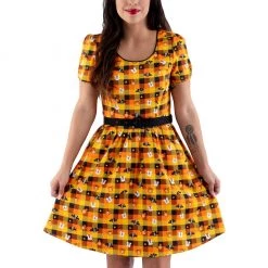 New Stitch Shoppe By Loungefly Spooky Mickey And Minnie Mouse “Laci” Dress