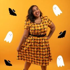 New Stitch Shoppe By Loungefly Spooky Mickey And Minnie Mouse “Laci” Dress