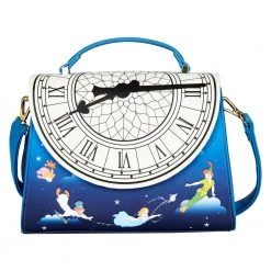 New Loungefly Disney Peter Pan Glow Clock Crossbody