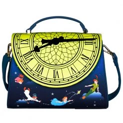 New Loungefly Disney Peter Pan Glow Clock Crossbody