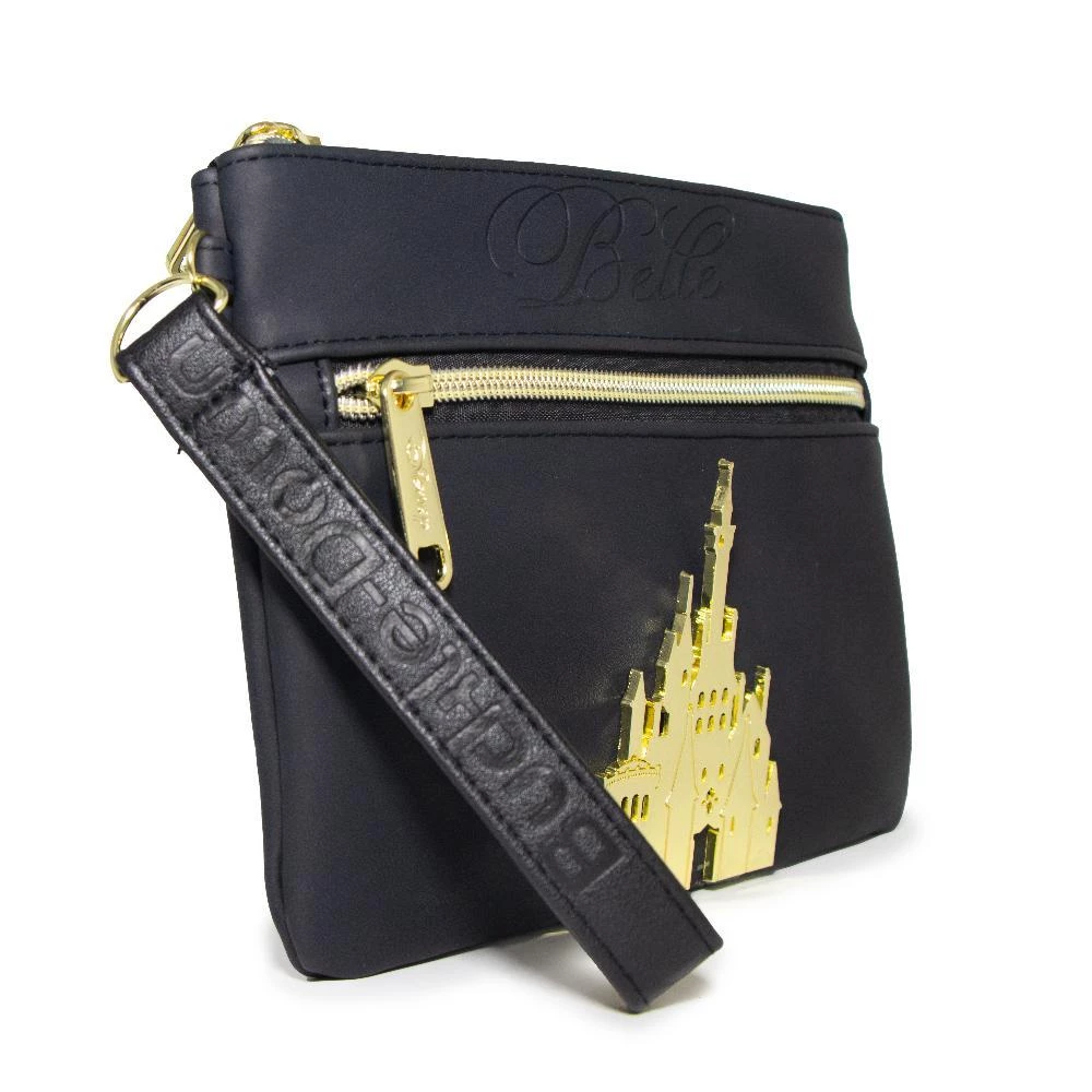 Buckle-Down New Disney Beauty And The Beast Belle Script Debossed Black Wristlet With Rose Gold Emblem 2 Buckle-Down New Disney Beauty And The Beast Belle Script Debossed Black Wristlet With Rose Gold Emblem