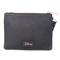 Buckle-Down Disney Tangled Rapunzel Script Debossed Black Wristlet With Rose Gold Castel Emblem