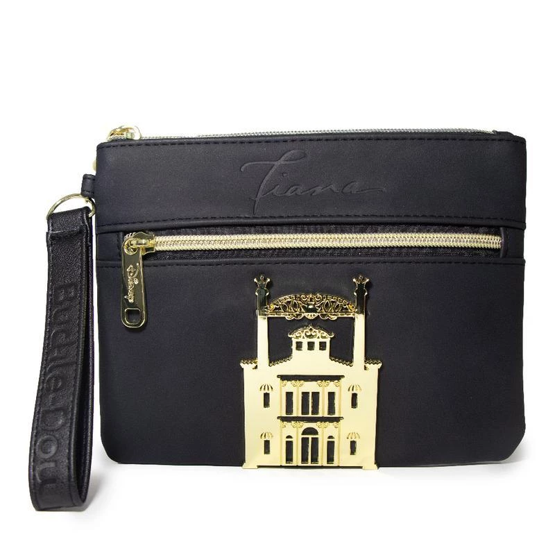 Buckle-Down Disney Tiana Script Debossed Black Wristlet With Rose Gold Castle Emblem New 1 Buckle-Down Disney Tiana Script Debossed Black Wristlet With Rose Gold Castle Emblem New