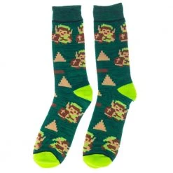 Bioworld Super Mario & Zelda 3 Pack Of Crew Socks New