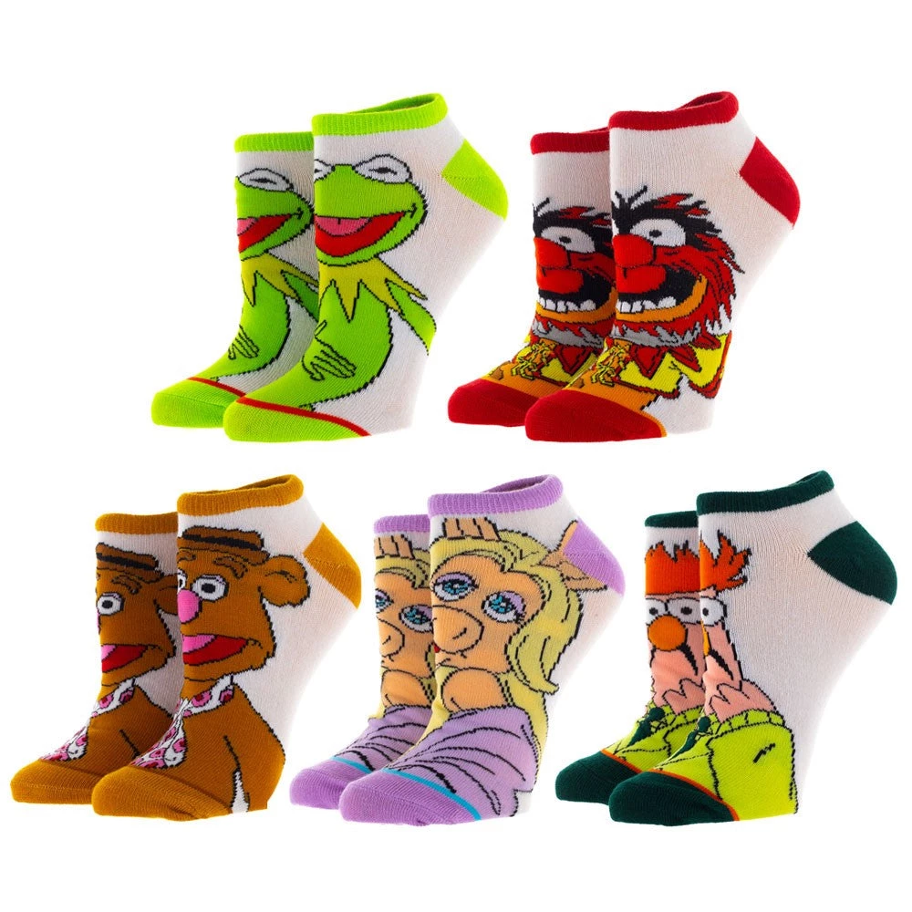 Bioworld The Muppets 5 Pair Ankle Socks New 1 Bioworld The Muppets 5 Pair Ankle Socks New