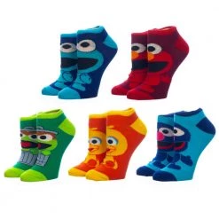 Bioworld Sesame Street Chibi Character 5 Pair Pack Ankle Socks New