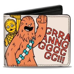 Buckle-Down New Star Wars Chewbacca Carrying C3-Po Bi-Fold Wallet