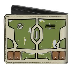 Buckle-Down New Star Wars Boba Fett Helmet Utility Elements Bi-Fold Wallet