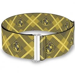Buckle-Down New Harry Potter Hufflepuff Crest Plaid Cinch Waist Belt