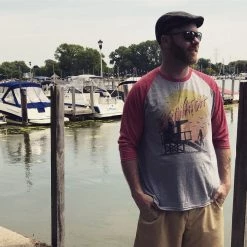 American Classics Men's Baywatch Cracked Up Raglan Tee New