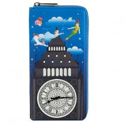 Loungefly Disney Peter Pan Glow Clock Ziparound Wallet New