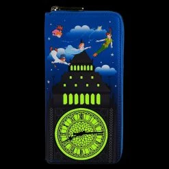 Loungefly Disney Peter Pan Glow Clock Ziparound Wallet New 9 Loungefly Disney Peter Pan Glow Clock Ziparound Wallet New