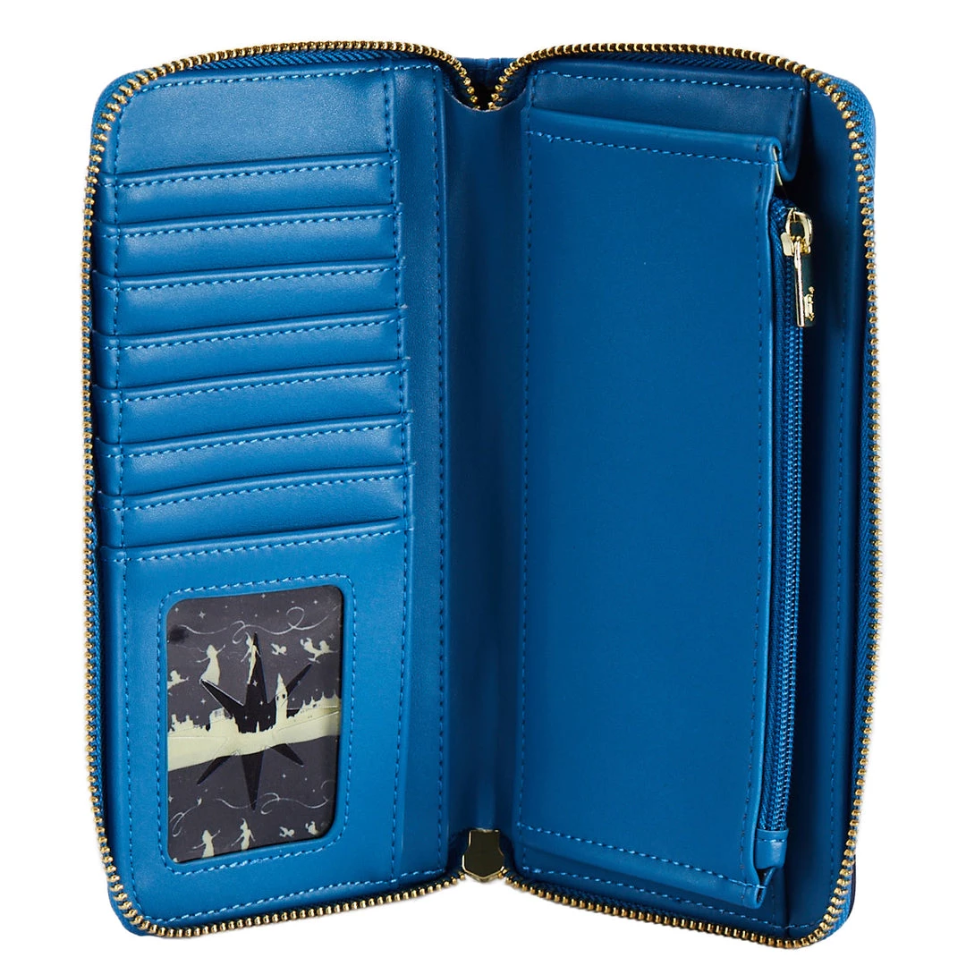 Loungefly Disney Peter Pan Glow Clock Ziparound Wallet New 4 Loungefly Disney Peter Pan Glow Clock Ziparound Wallet New
