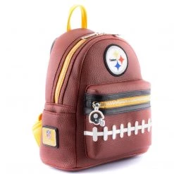 Loungefly NFL Pittsburgh Steelers Pigskin Logo Mini Backpack New