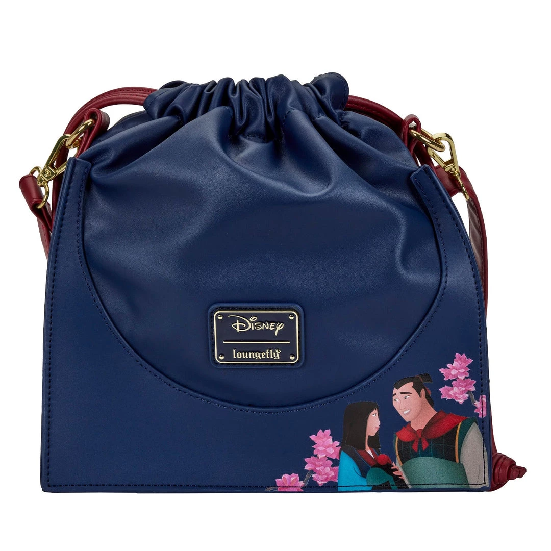 New Loungefly Disney Mulan Castle Cinch Sack Crossbody 4 New Loungefly Disney Mulan Castle Cinch Sack Crossbody