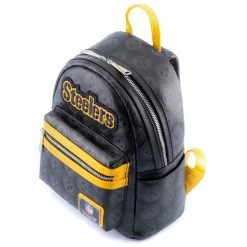 New Loungefly NFL Pittsburgh Steelers Logo AOP Mini Backpack
